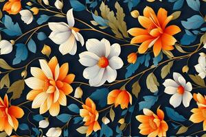 Flower Background, Floral Background, Flower Pattern, AI Generative photo