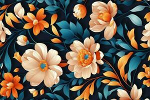 Flower Background, Floral Background, Flower Pattern, AI Generative photo