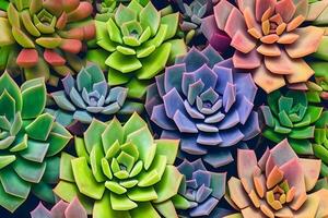 Succulents Background, AI Generative photo