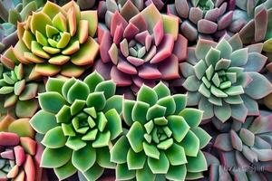 Succulents Background, AI Generative photo