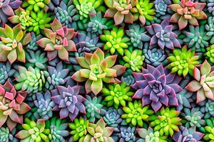 Succulents Background, AI Generative photo