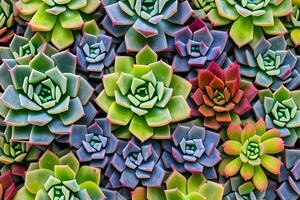 Succulents Background, AI Generative photo