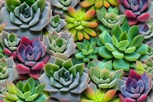 Succulents Background, AI Generative photo