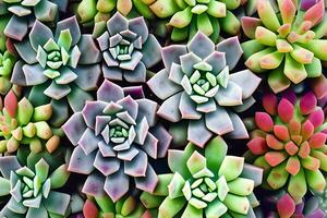 Succulents Background, AI Generative photo