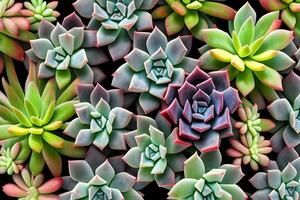 Succulents Background, AI Generative photo