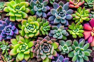 Succulents Background, AI Generative photo