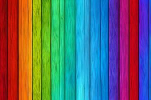 Colorful Wood Background, Rainbow Wood Background, Wood Background, AI Generative photo