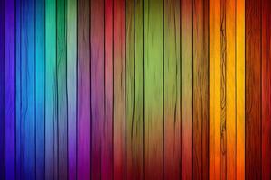 Colorful Wood Background, Rainbow Wood Background, Wood Background, AI Generative photo