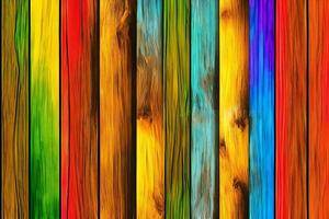 vistoso madera fondo, arco iris madera fondo, madera fondo, ai generativo foto