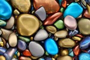 Beautiful Shining Stone Wallpaper, Pebbles Background, Shining Pebbles Background, Colorful Stone Background, AI Generative photo