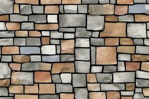 Stone Wall Background, Stone Brick Wall Background, Wall Background, Stone Background, AI Generative photo