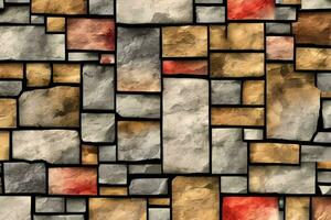 Stone Wall Background, Stone Brick Wall Background, Wall Background, Stone Background, AI Generative photo