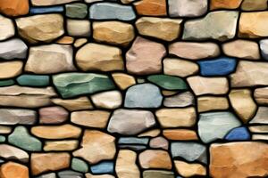 Stone Wall Background, Stone Brick Wall Background, Wall Background, Stone Background, AI Generative photo