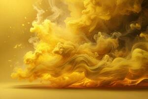 Yellow Smoke Wallpaper, Smoke Background, Smoke Effects Background, Smoke wallpapers, Colorful Smoke Background, Abstract Smoke Wallpapers, AI Generative photo