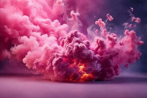 Pink Smoke Bomb Wallpaper, Smoke Bomb Background, Pink Smoke Bomb Effects Background, Smoke wallpapers, Colorful Smoke Background, Abstract Smoke Wallpapers, AI Generative photo