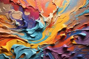 líquido pintar fondo, petróleo pintar mezclado en lienzo, acrílico pintar texturizado fondo, ai generativo foto