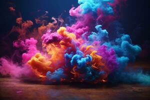 Colorful Smoke Bomb Wallpaper, Rainbow Colorful Smoke Bomb Background, Smoke Effects Background, Smoke wallpapers, Colorful Smoke Background, Abstract Smoke Wallpapers, AI Generative photo