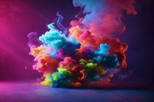 Colorful Smoke Bomb Wallpaper, Rainbow Colorful Smoke Bomb Background, Smoke Effects Background, Smoke wallpapers, Colorful Smoke Background, Abstract Smoke Wallpapers, AI Generative photo