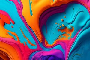 Acrylic Paint Background, Abstract Acrylic Paint Background, Abstract Colorful Ink Paint 3D Effect Background, Abstract Colorful Liquid Paint Background, Ai Generative photo