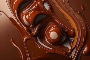 Liquid Chocolate Background, Abstract Liquid Chocolate Wallpaper, Chocolate Background, Ai Generative photo