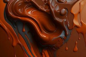 Liquid Chocolate Background, Abstract Liquid Chocolate Wallpaper, Chocolate Background, Ai Generative photo