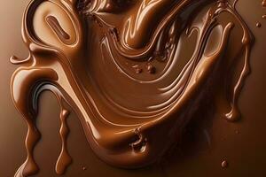 Liquid Chocolate Background, Abstract Liquid Chocolate Wallpaper, Chocolate Background, Ai Generative photo