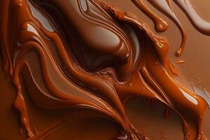 Liquid Chocolate Background, Abstract Liquid Chocolate Wallpaper, Chocolate Background, Ai Generative photo