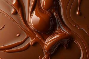 Liquid Chocolate Background, Abstract Liquid Chocolate Wallpaper, Chocolate Background, Ai Generative photo