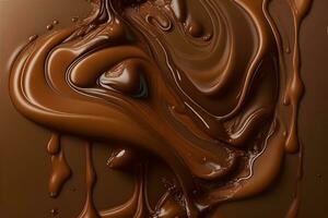 Liquid Chocolate Background, Abstract Liquid Chocolate Wallpaper, Chocolate Background, Ai Generative photo