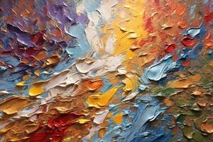 Oil Paint Strokes Texture Background, Oil Paint Strokes, Abstract Colorful Paint Stroks Background, Ai Generative photo