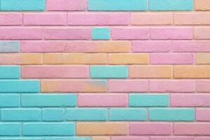 Pastel Brick Wall Background, Pastel Wall Background, Brick Wall Background, Wall Background, AI Generative photo