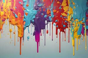 Dripping Paint Texture, Colorful Dripping Paint Background, Paint Dripping Wallpaper, Dripping Ink Background, Ai Generative photo