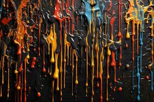 Dripping Paint Texture, Colorful Dripping Paint Background, Paint Dripping Wallpaper, Dripping Ink Background, Ai Generative photo