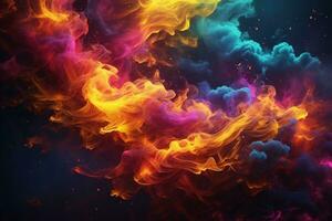 Neon Smoke Wallpaper, Neon Smoke Background, Smoke Effects Background, Smoke Wallpapers, Smoke Background, Abstract Smoke Wallpapers, AI Generative photo