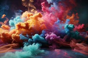 Rainbow Colorful Smoke Wallpaper, Smoke Background, Smoke Effects Background, Smoke Wallpapers, Colorful Smoke Background, Abstract Smoke Wallpapers, AI Generative photo