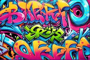 Graffiti Background, Graffiti Wallpaper, Graffiti Pattern, Street art background, graffiti art, graffiti Design, Graffiti Paint, AI Generative photo