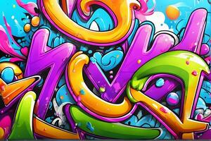 Graffiti Background, Graffiti Wallpaper, Graffiti Pattern, Street art background, graffiti art, graffiti Design, Graffiti Paint, AI Generative photo