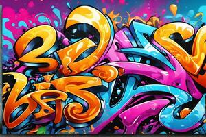 Graffiti Background, Graffiti Wallpaper, Graffiti Pattern, Street art background, graffiti art, graffiti Design, Graffiti Paint, AI Generative photo