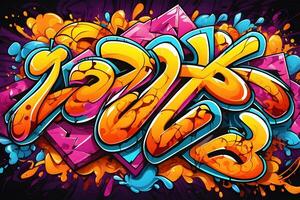 Graffiti Wallpaper, Graffiti Background, Graffiti Pattern, Street art background, graffiti art, graffiti Design, Graffiti Paint, AI Generative photo