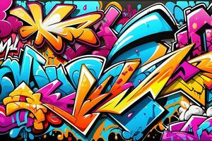 Graffiti Wallpaper, Graffiti Background, Graffiti Pattern, Street art background, graffiti art, graffiti Design, Graffiti Paint, AI Generative photo
