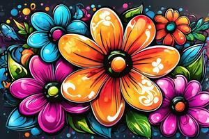 flor pintada fondo de pantalla, pintada fondo, floral pintada patrón, flor pintada fondo, flor pintada arte, floral pintada pintar, ai generativo foto