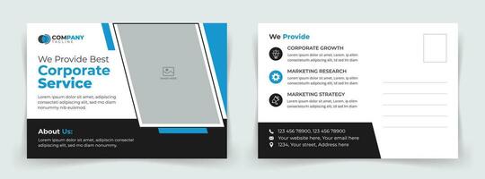 Modern and trendy corporate business postcard template design. vector