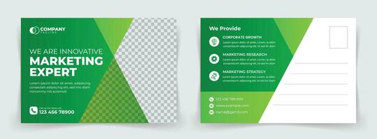 Modern and trendy corporate business postcard template design. vector