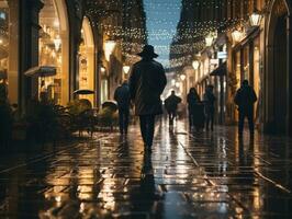 hombre disfruta un sin prisa paseo mediante el vibrante ciudad calles ai generativo foto