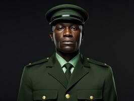 Man serves as a dedicated and fearless soldier AI Generative photo