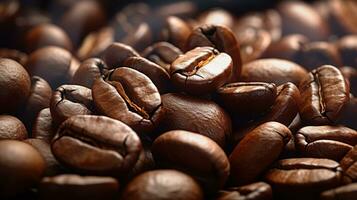 coffee beans close up AI Generated photo