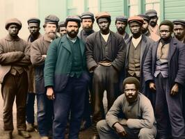 histórico de colores foto de un hombre líder un protesta ai generativo