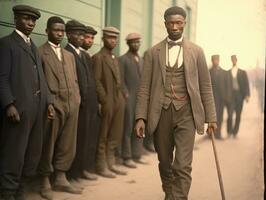 histórico de colores foto de un hombre líder un protesta ai generativo