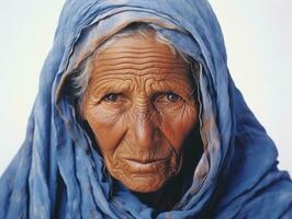 Old colored photograph of arabian woman from early 1900s AI Generative photo