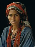 Old colored photograph of a brazilian woman from the early 1900s AI Generative photo